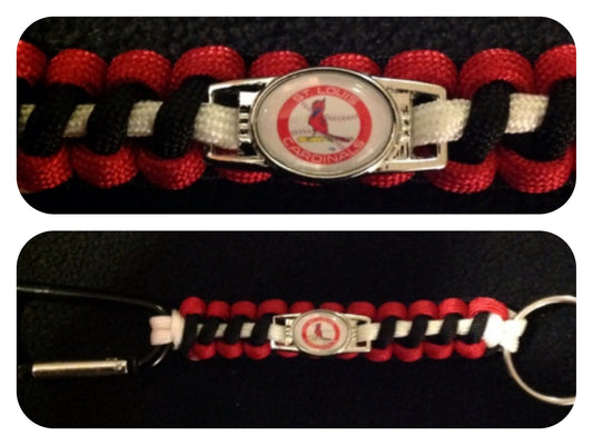 St Louis Cardinals Inspired Paracord/Survival Keychain