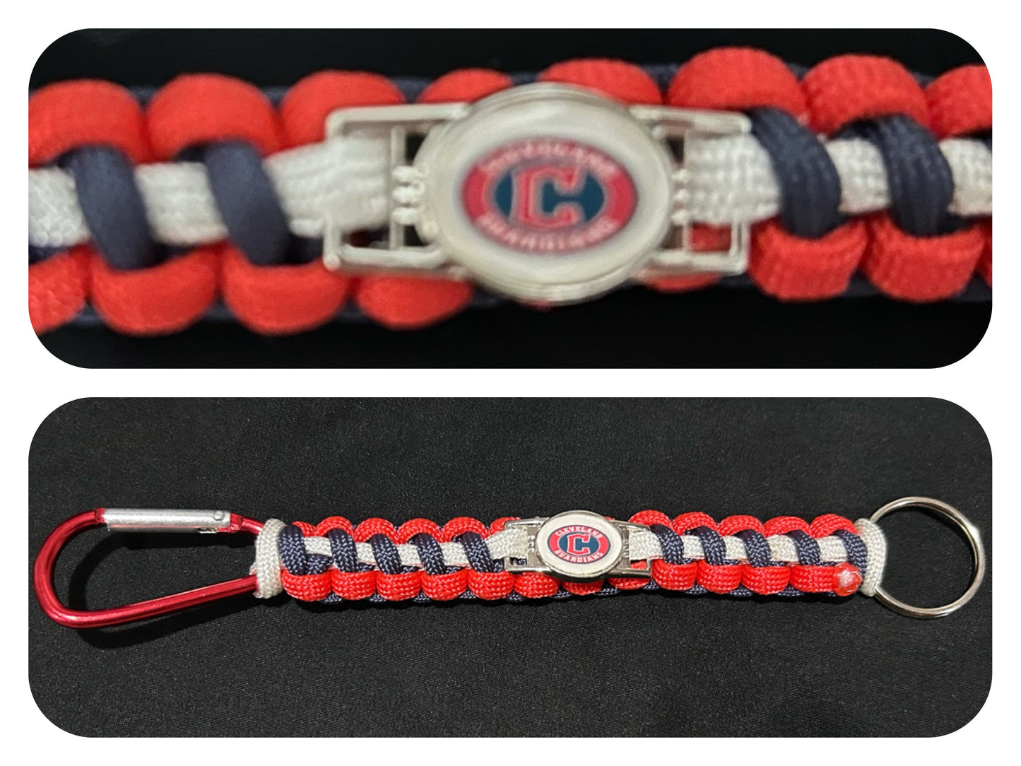 Cleveland Guardians Inspired Paracord/Survival Keychain