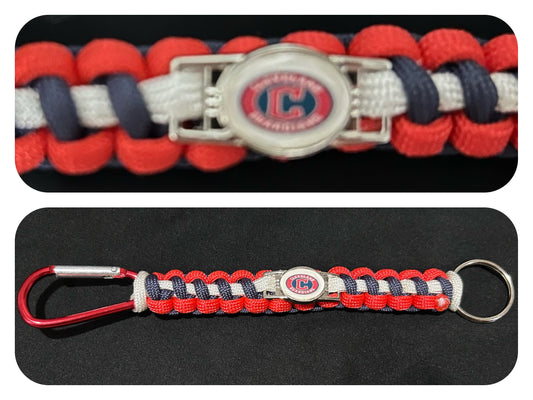 Cleveland Guardians Inspired Paracord/Survival Keychain