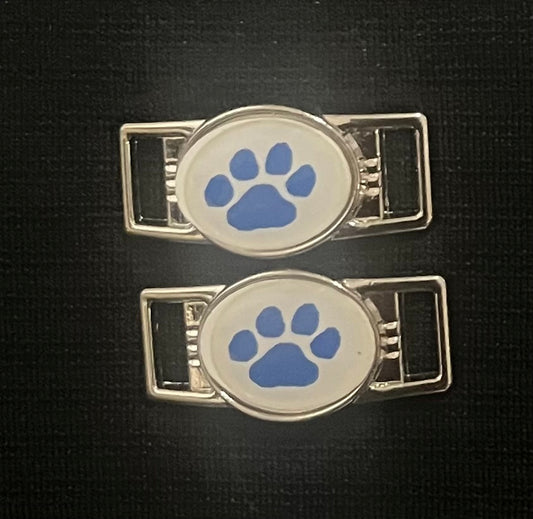 Blue Paw Paracord/Shoelace Charms (Set of 2)