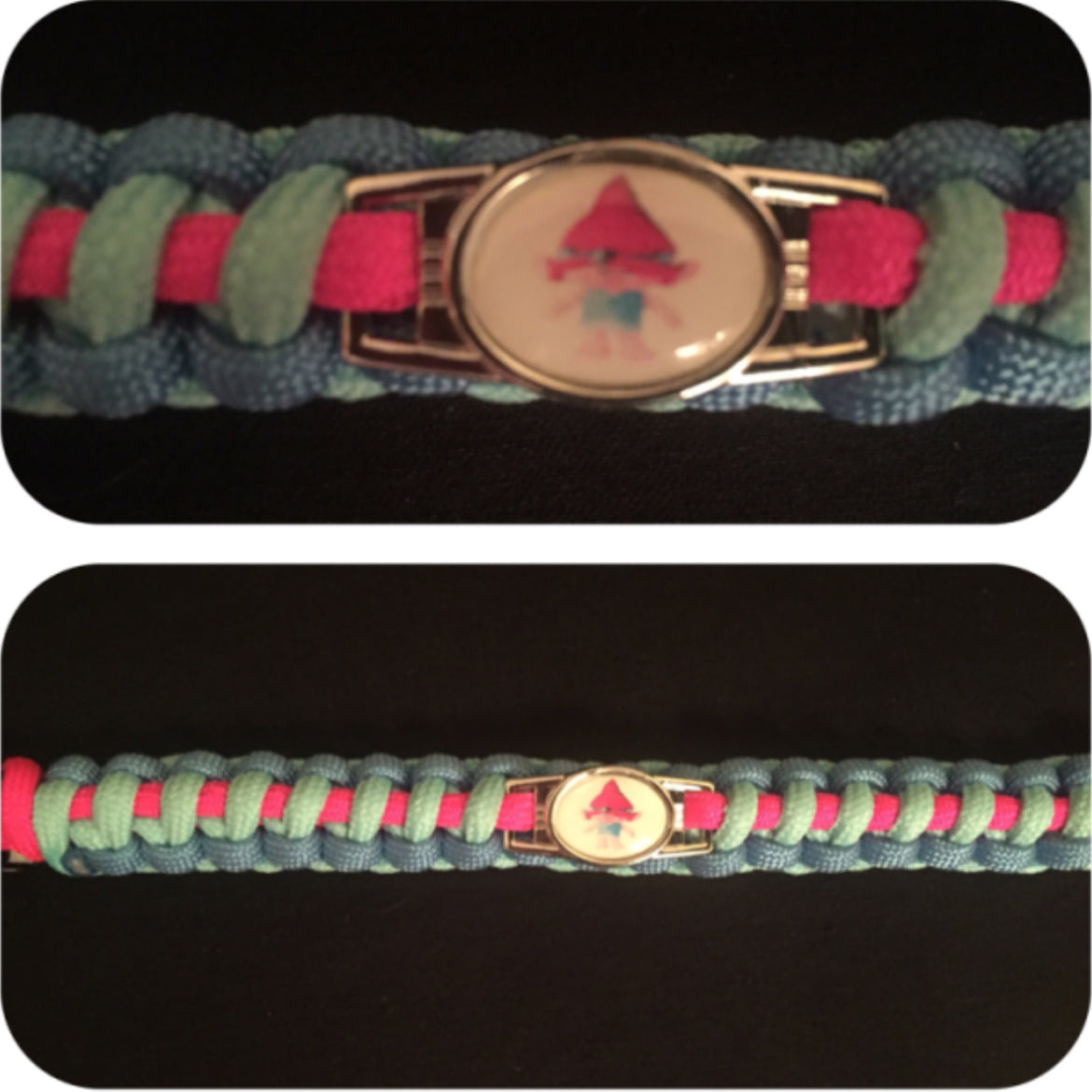 Trolls - Princess Poppy Inspired Paracord/Survival Bracelet