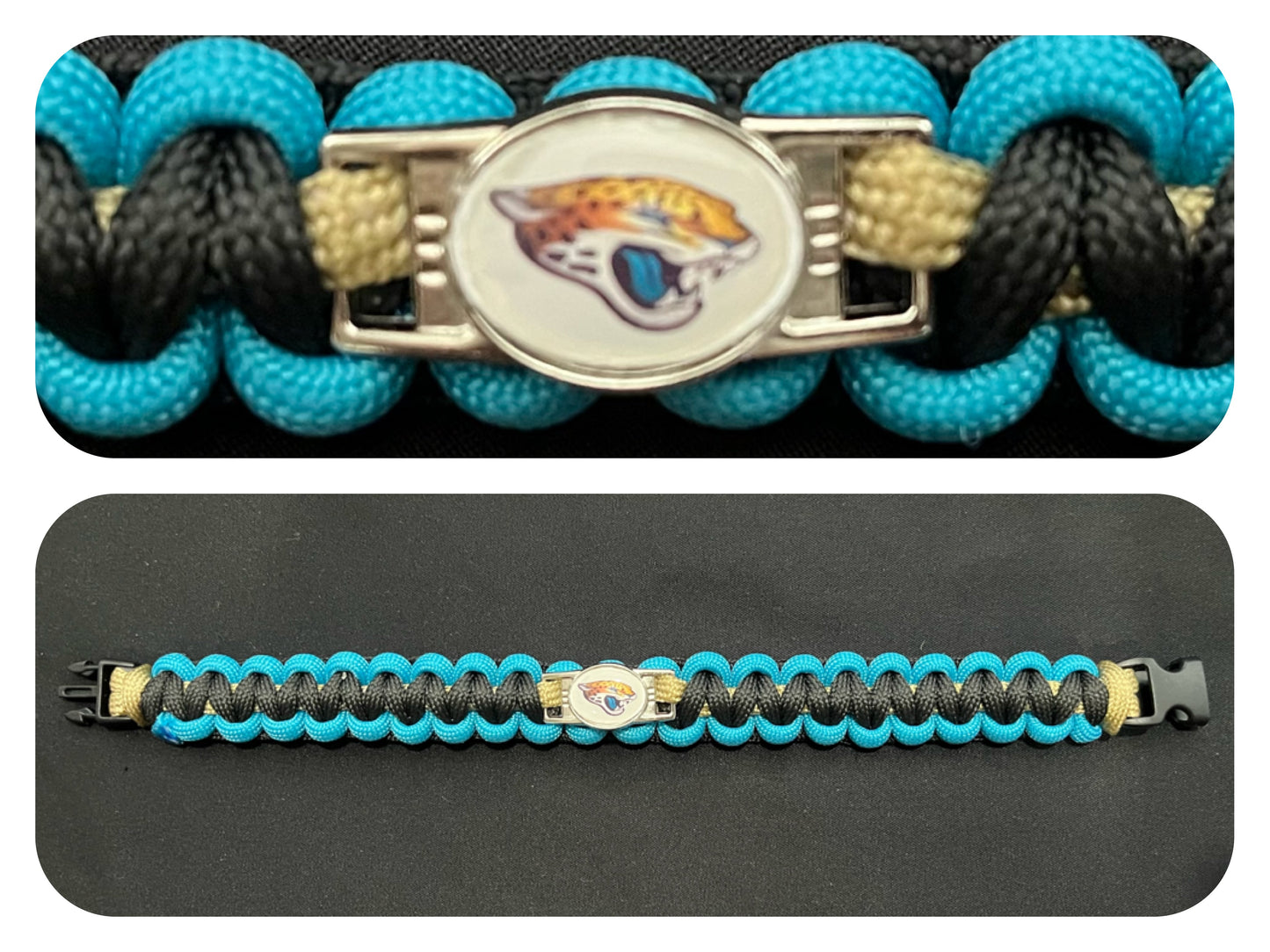 Jacksonville Jaguars Inspired Paracord/Survival Bracelet