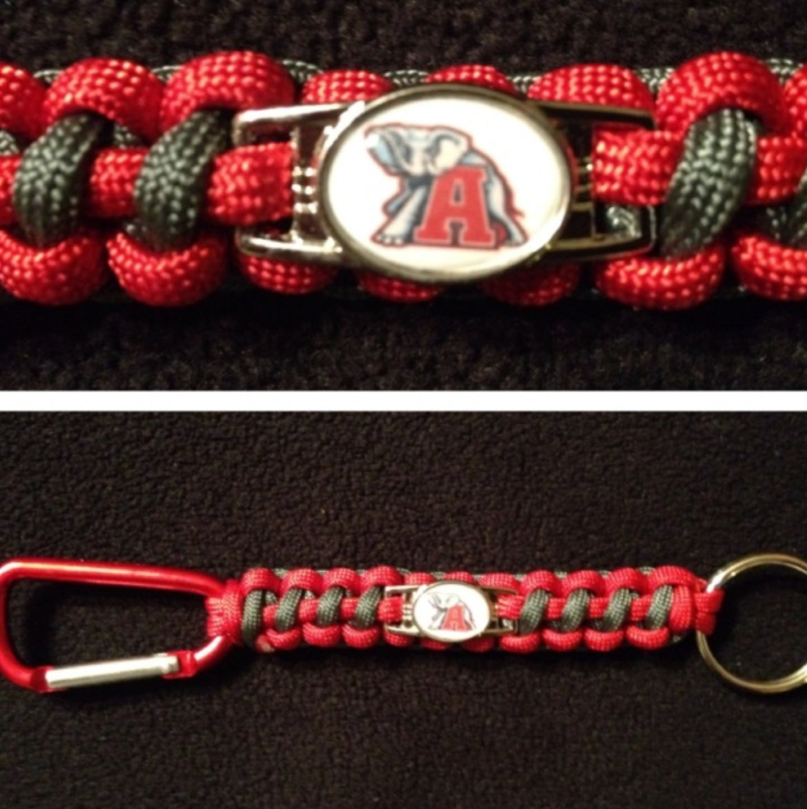 Alabama Inspired Paracord/Survival Keychain