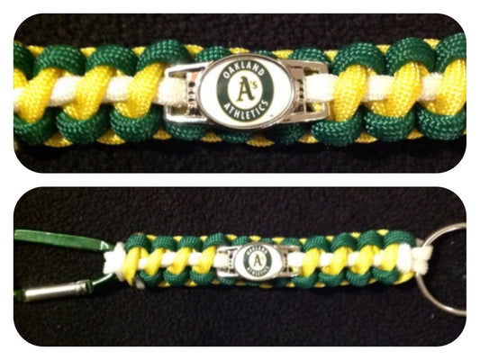 Oakland Athletics Inspired Paracord/Survival Keychain