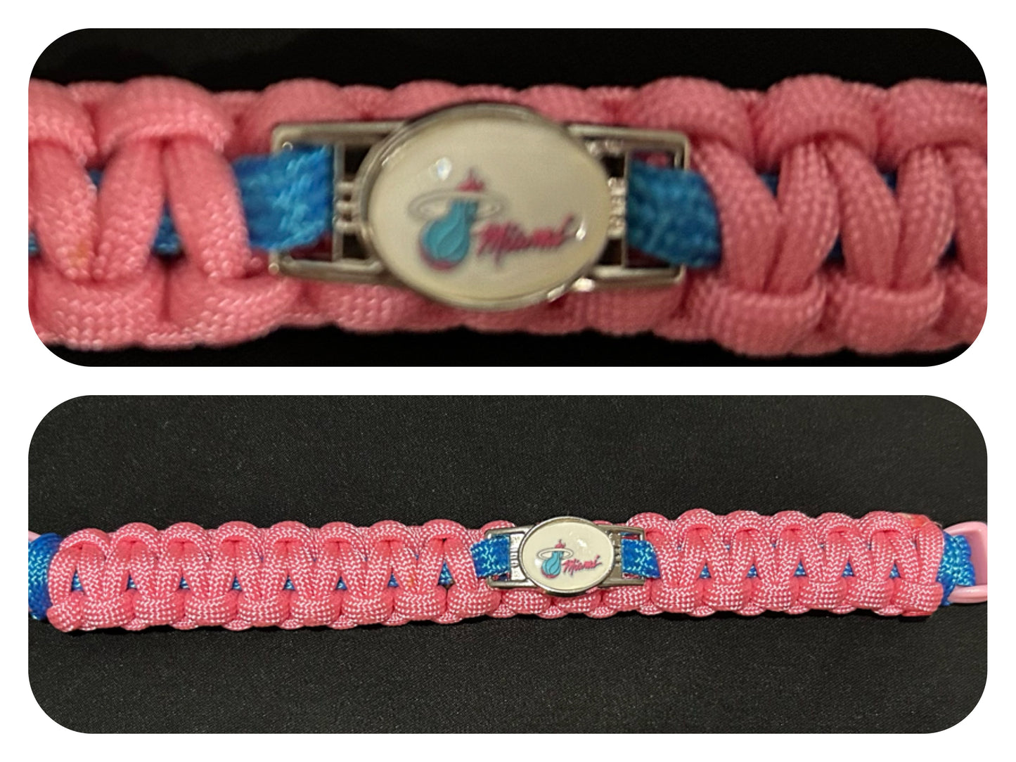 Miami Heat (Pink) Inspired Paracord/Survival Bracelet