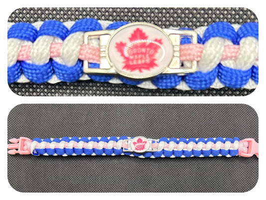 Toronto Mapleleafs (Pink) Inspired Paracord/Survival Bracelet