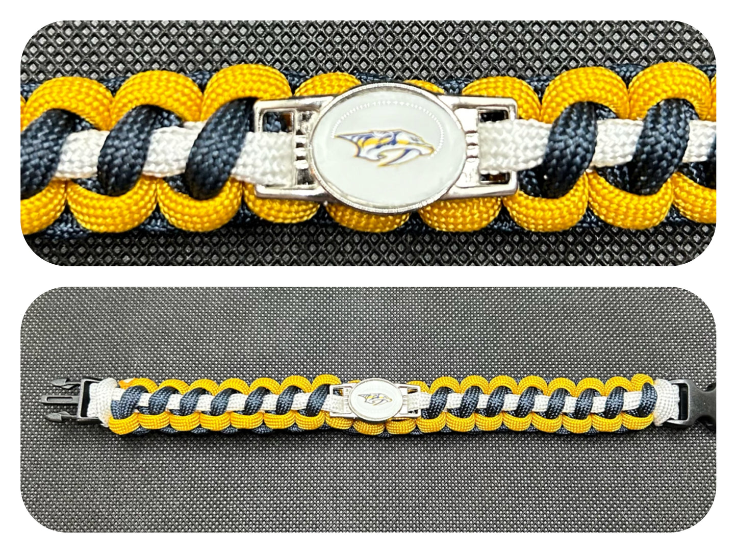 Nashville Predators Inspired Paracord/Survival Bracelet