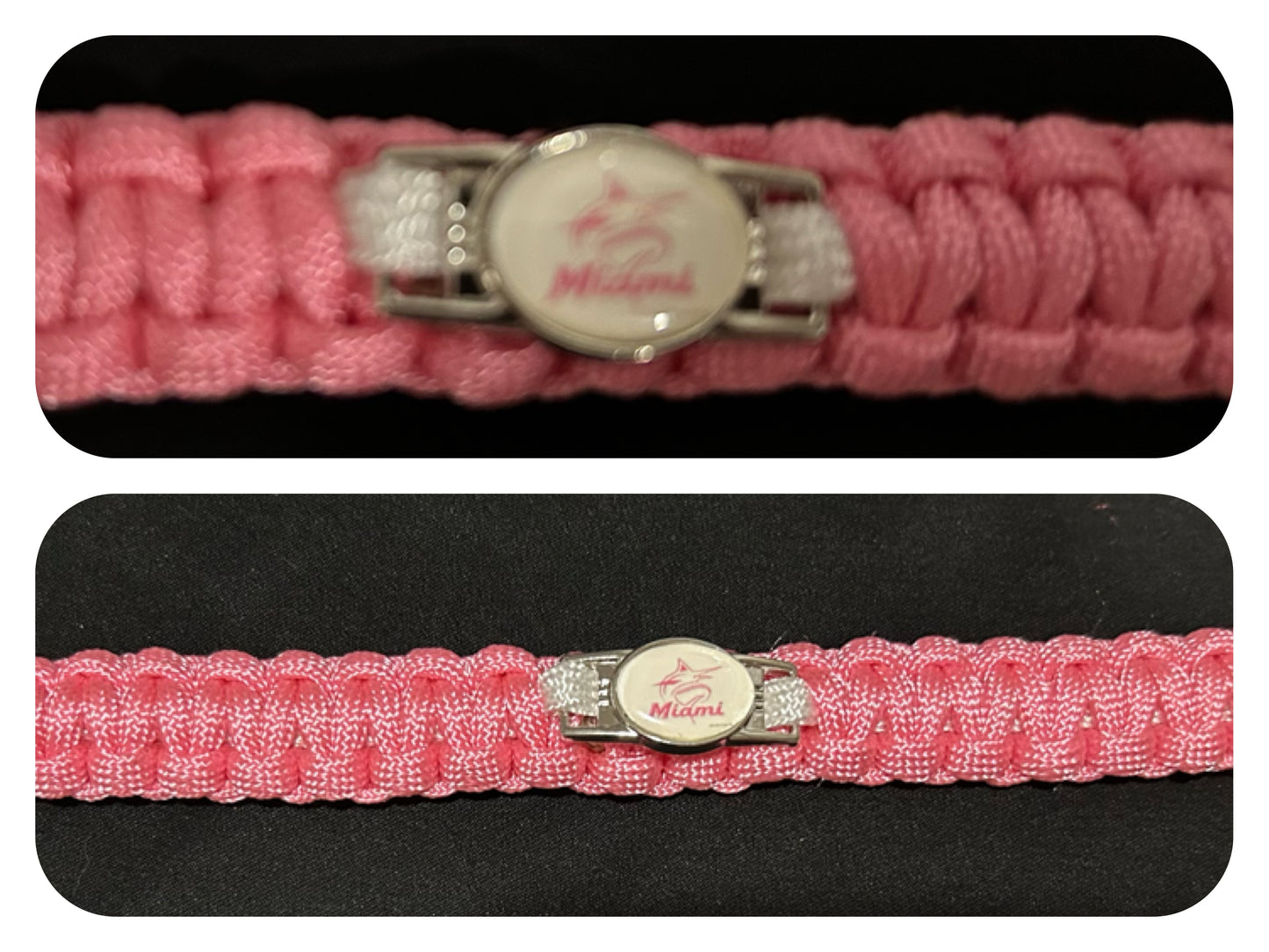 Miami Marlins (Pink) Inspired Paracord/Survival Bracelet