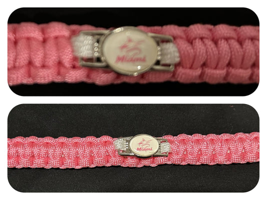 Miami Marlins (Pink) Inspired Paracord/Survival Bracelet