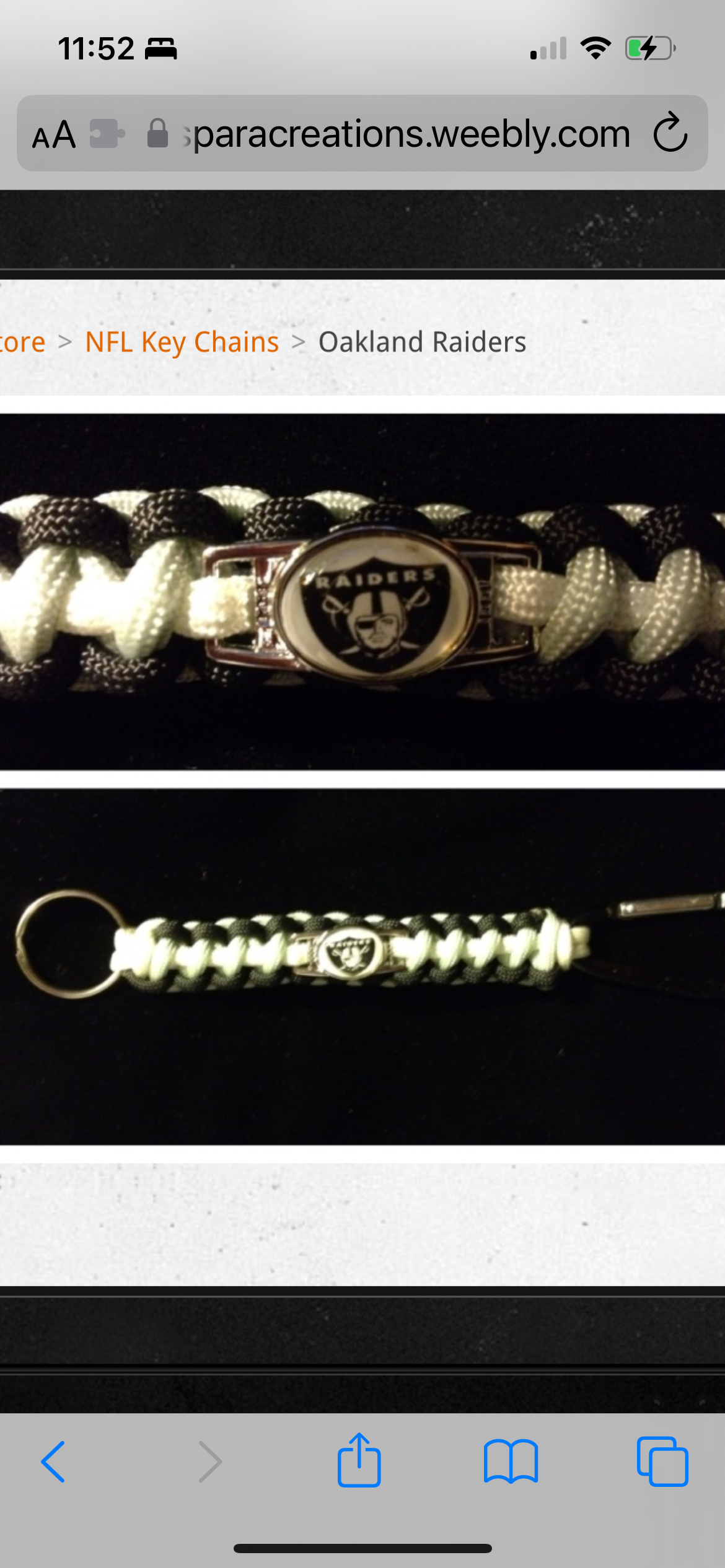 Las Vegas Raiders Inspired Paracord/Survival Keychain