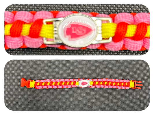 Kansas City Chiefs (Pink) Inspired Paracord/Survival Bracelet