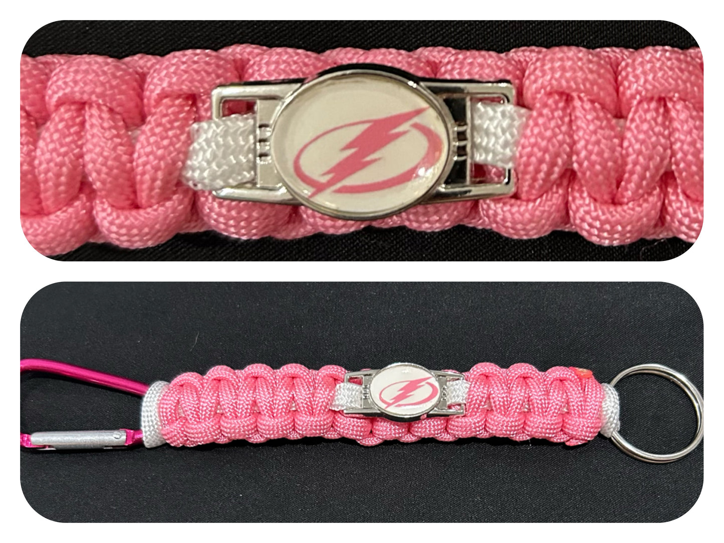 Tampa Bay Lightning Pink Inspired Paracord Keychain