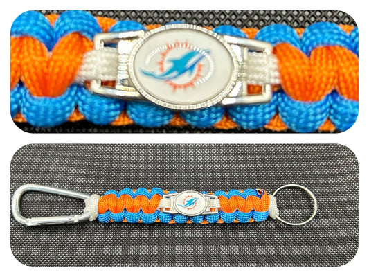 Miami Dolphins Inspired Paracord/Survival Keychain