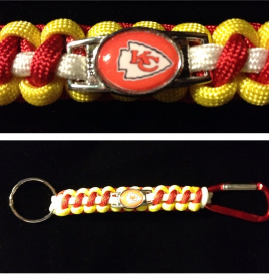 Kansas City Chiefs Inspired Paracord/Survival Keychain