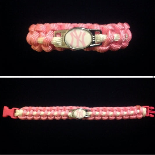 New York Yankees Pink Inspired Paracord/Survival Bracelet