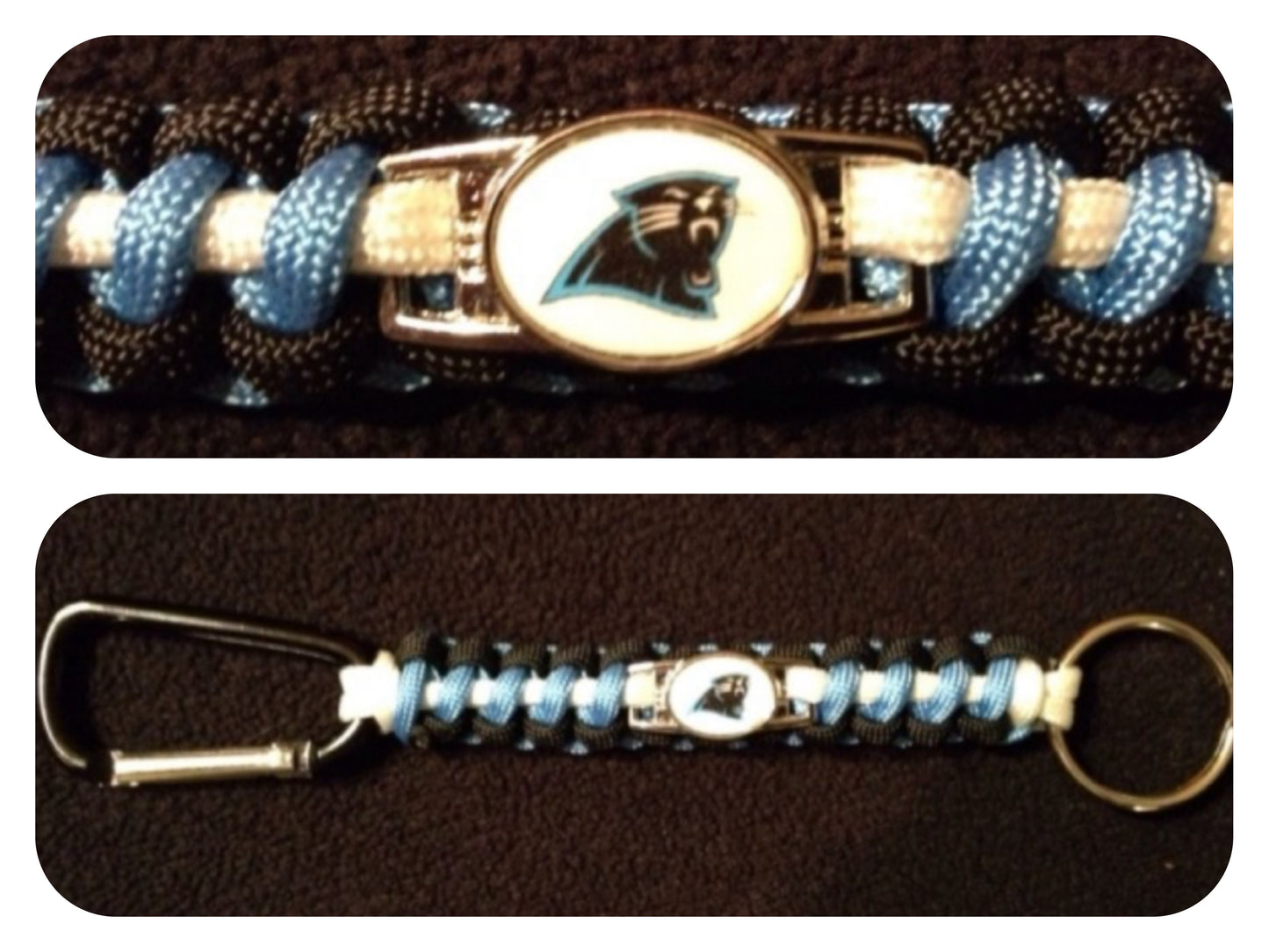 Carolina Panthers Inspired Paracord/Survival Keychain