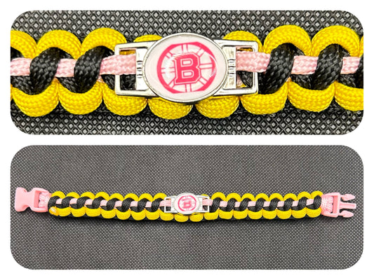 Boston Bruins (Pink) Inspired Paracord/Survival Bracelet