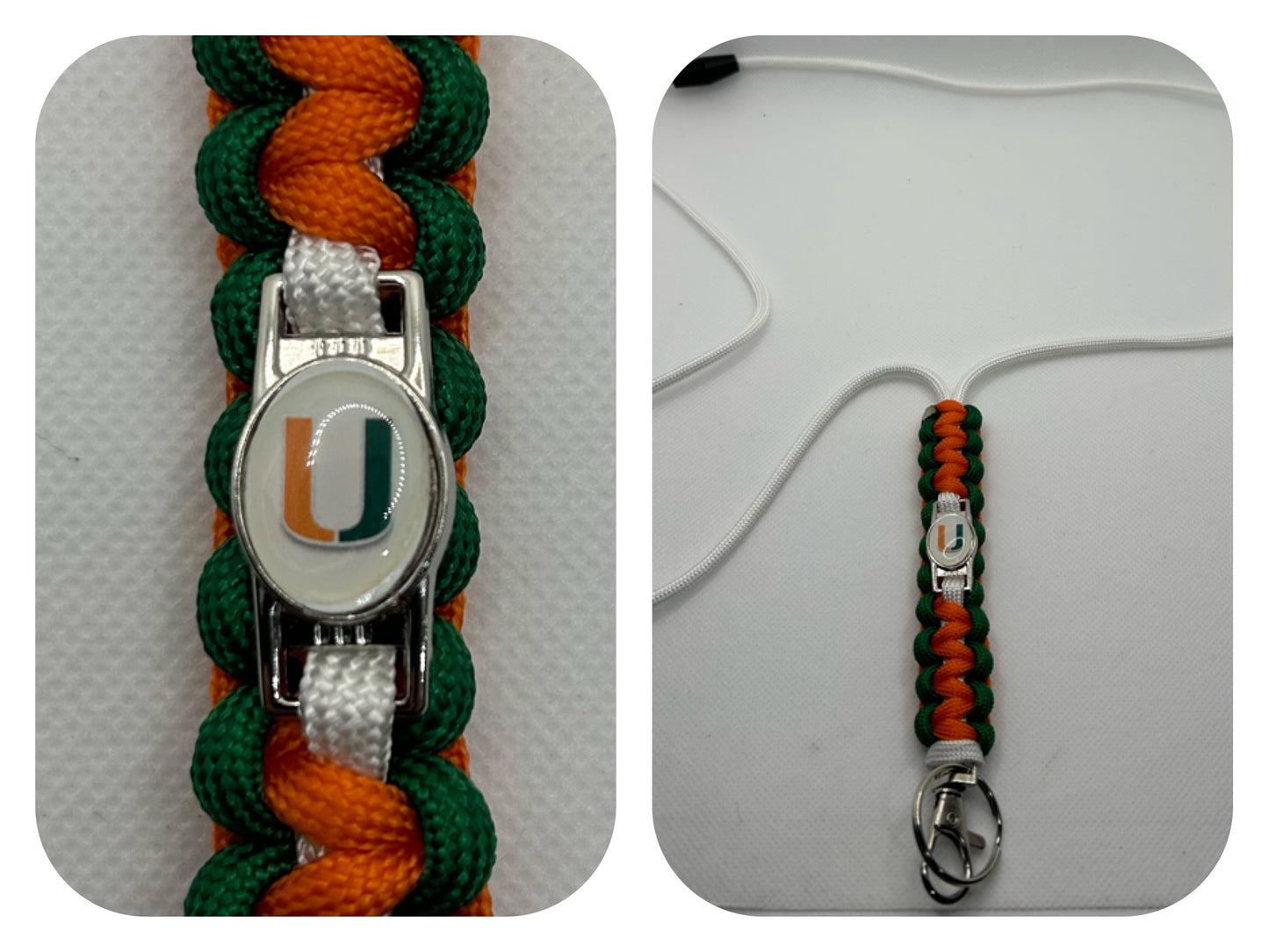 Miami Hurricanes Inspired Paracord/Survival Lanyard