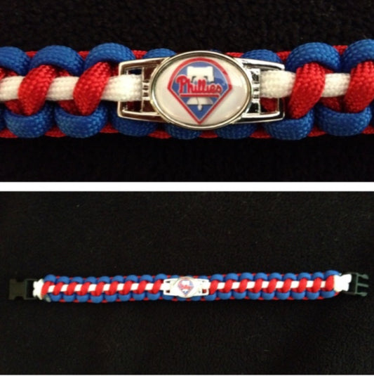 Philadelphia Phillies Inspired Paracord/Survival Bracelet