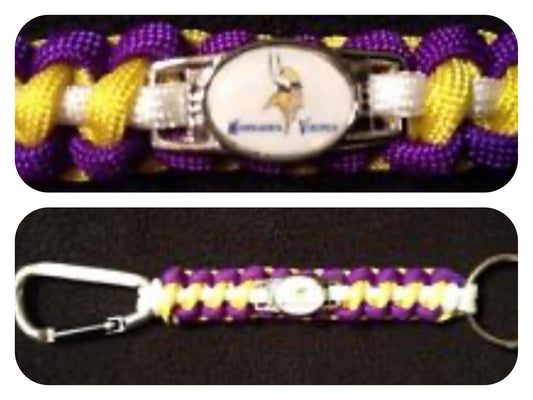 Minnesota Vikings Inspired Paracord/Survival Keychain