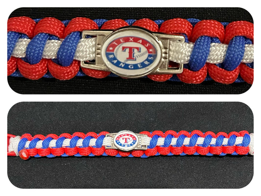 Texas Rangers Inspired Paracord/Survival Bracelet