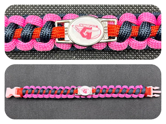 Cleveland Guardians (Pink) Inspired Paracord/Survival Bracelet