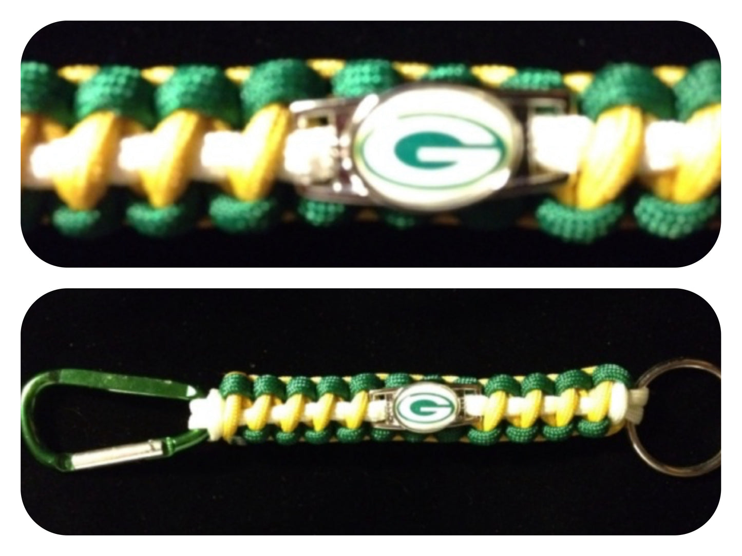 Green Bay Packers Inspired Paracord/Survival Keychain