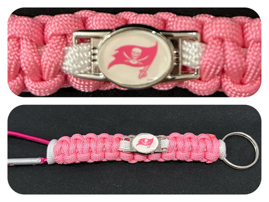 Tampa Bay Buccaneers Pink Inspured Paracord/Survival Keychain