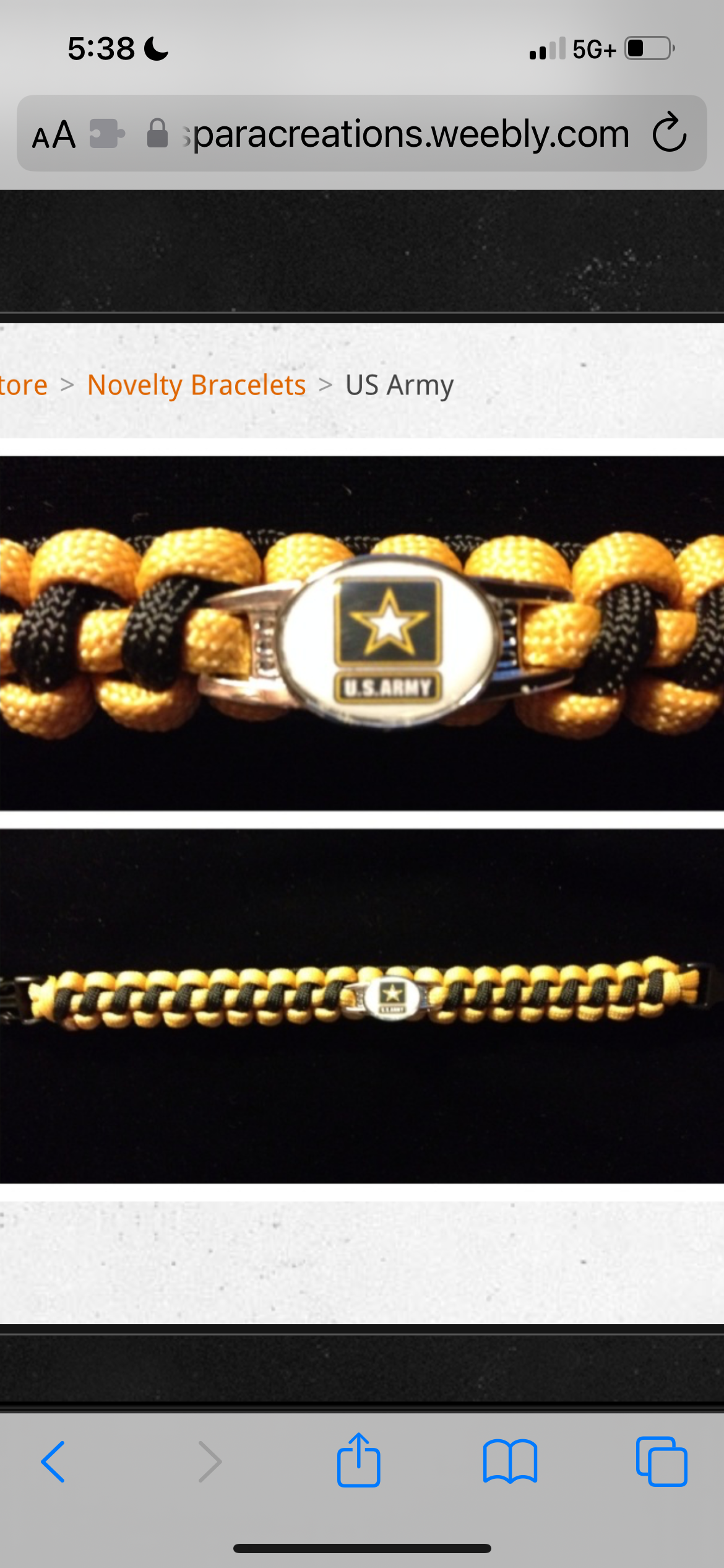 United States Army Paracord/Survival Bracelet