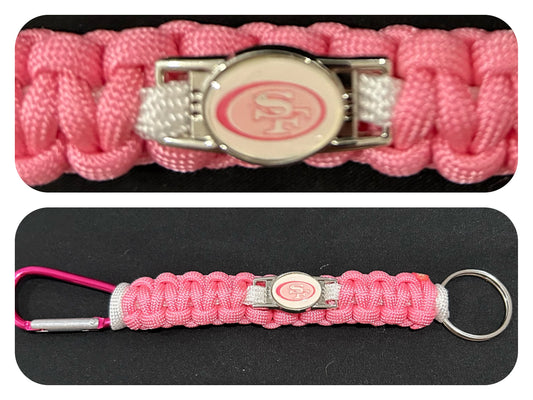 San Francisco 49ers Pink Inspired Survival Keychain