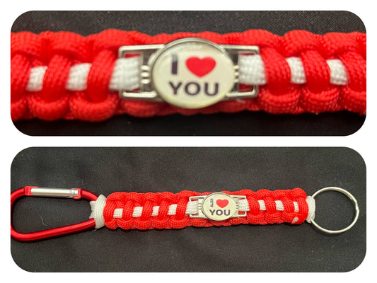 I Love You Paracord/Survival Keychain