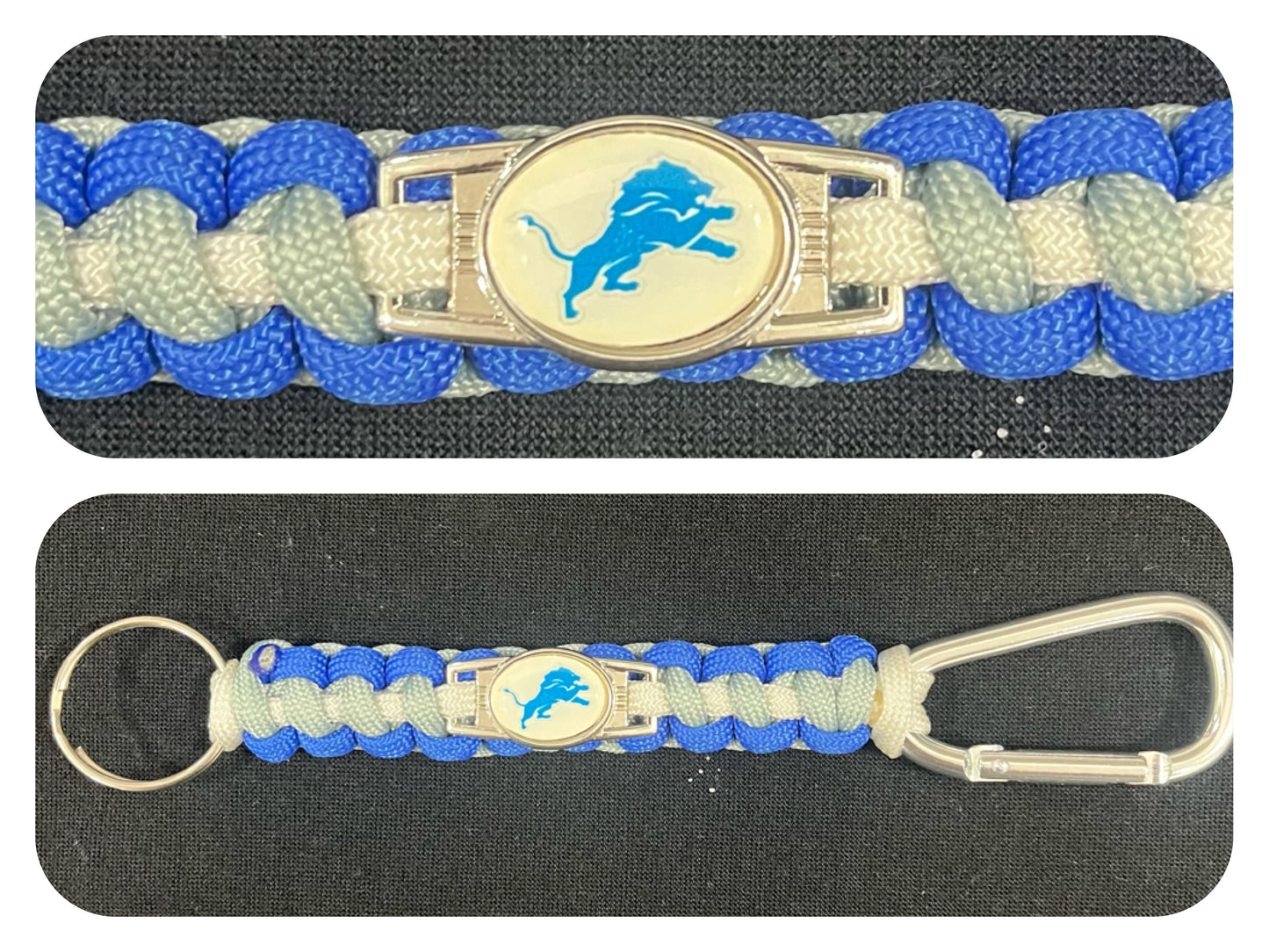 Detroit Lions Inspired Paracord/Survival Keychain