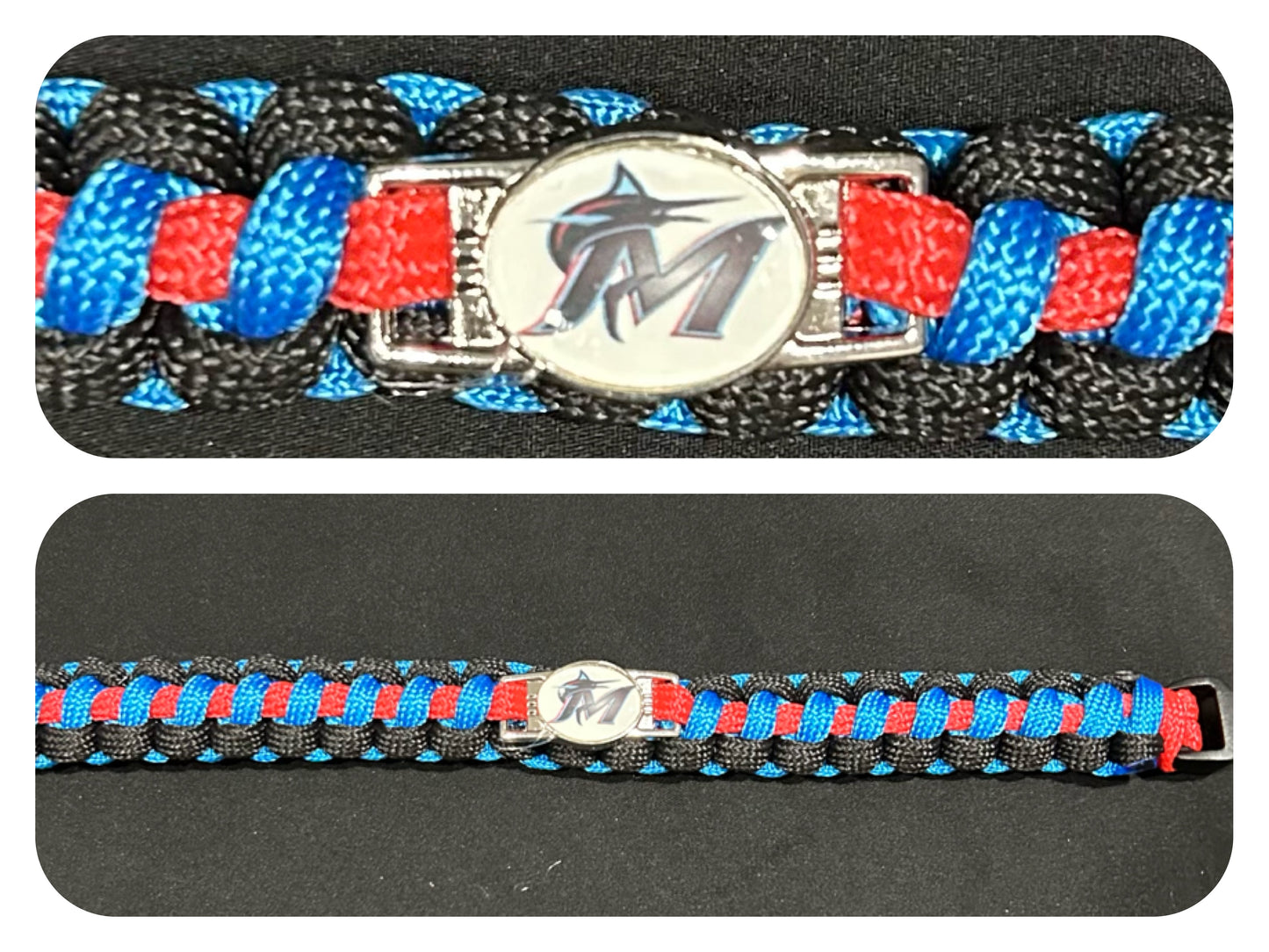 Miami Marlins Inspired Paracord/Survival Bracelet