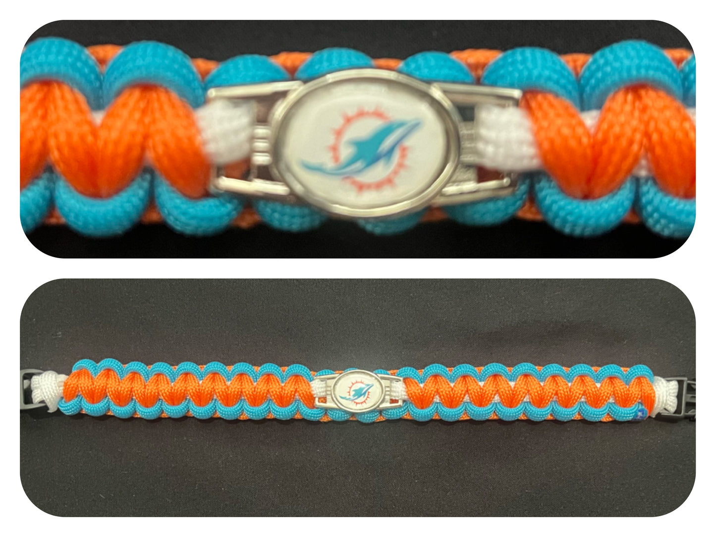 Miami Dolphins Inspired Paracord/Survival Bracelet