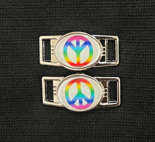 Rainbow Peace Paracord/Shoelace Charms (Set of 2)