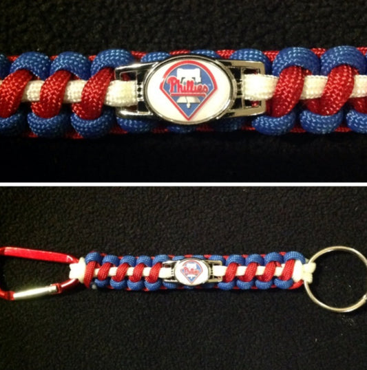 Philadelphia Phillies Inspired Paracord/Survival Keychain