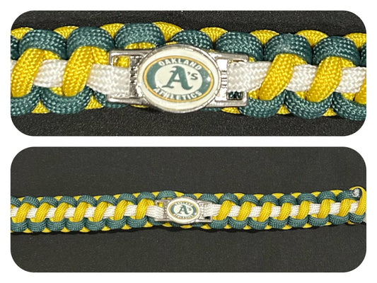 Oakland Athletics Inspired Paracord/Survival Bracelet