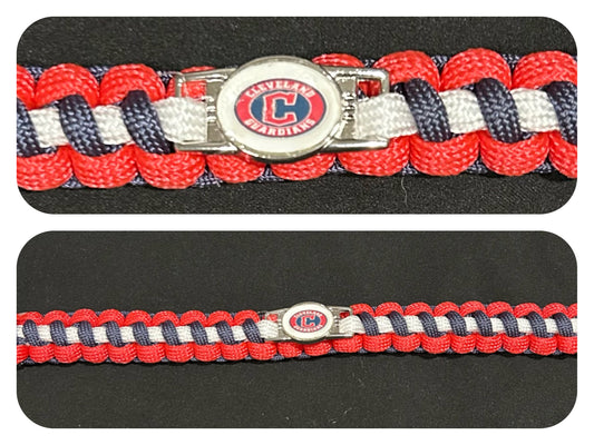 Cleveland Guardians Inspired Paracord/Survival Bracelet