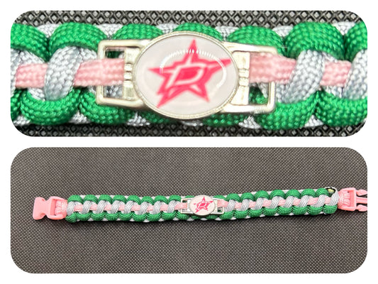 Dallas Stars (Pink) Inspired Paracord/Survival Bracelet