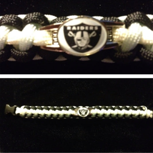 Las Vegas Raiders Inspired Paracord/Survival Bracelet