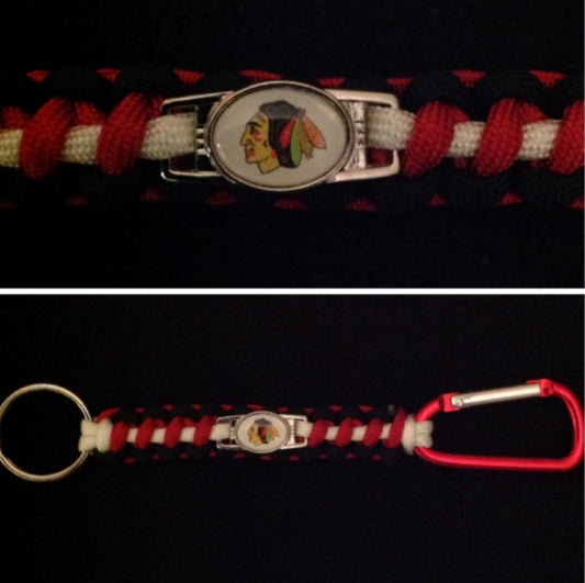 Chicago Blackhawks Inspired Paracord/Survival Keychain