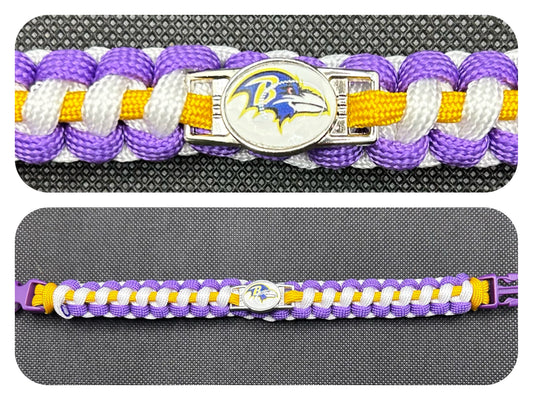 Baltimore Ravens Inspired Paracord/Survival Bracelet