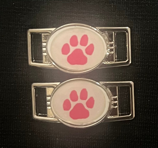 Pink Paw Paracord/Shoelace Charms (Set of 2)