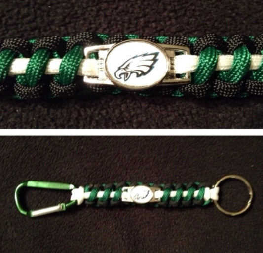 Philadelphia Eagles Inspired Paracord Keychain