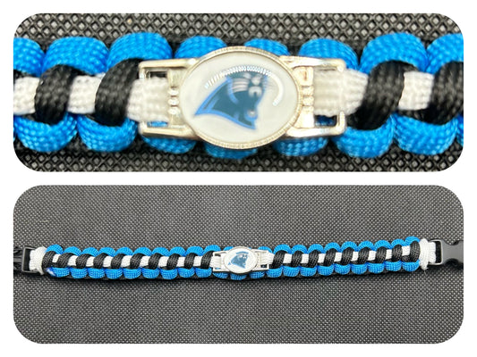 Carolina Panthers Inspired Paracord/Survival Bracelet