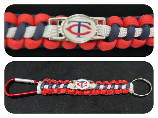 Minnesota Twins Inspired Paracord/Survival Keychain