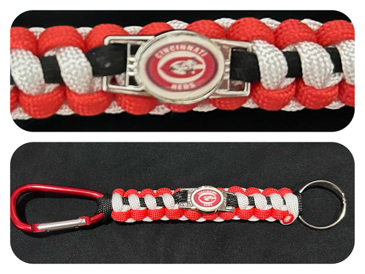 Cincinnati Reds Inspired Paracord/Survival Keychain