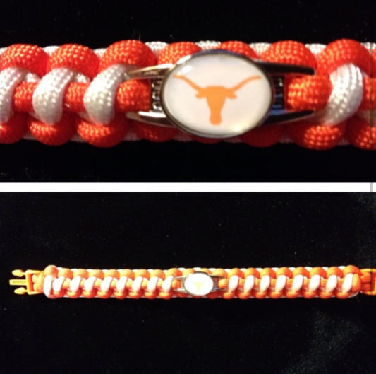 Texas Longhorns Inspired Paracord/Survival Bracelet