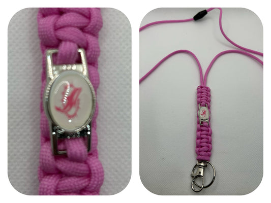 Miami Dolphins Pink Inspired Paracord/Survival Lanyard