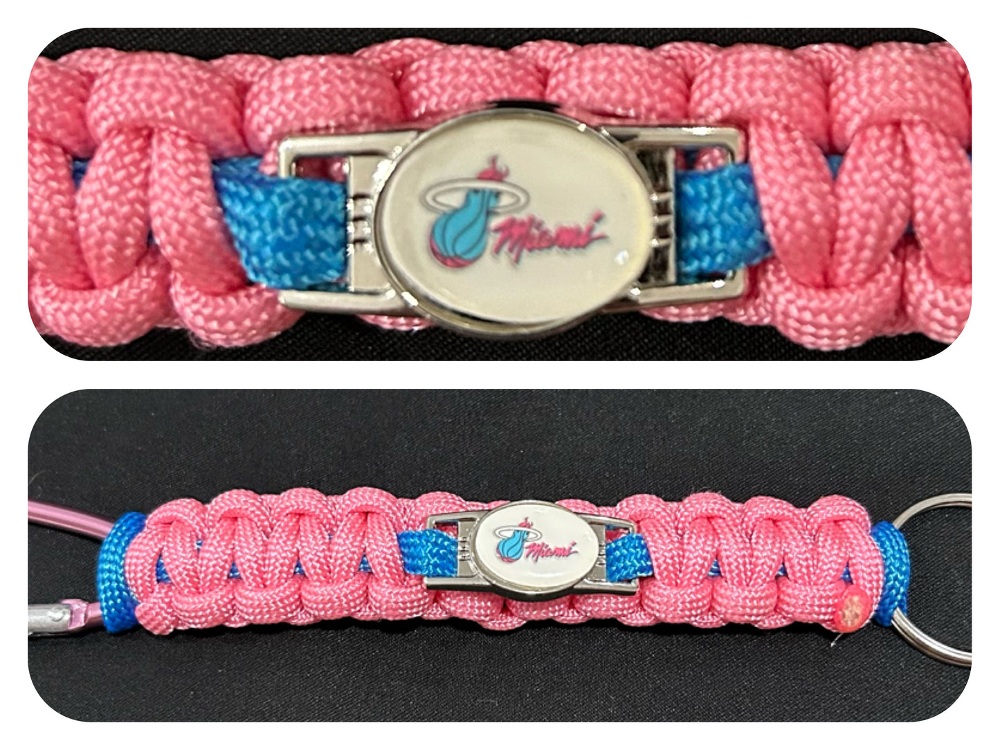 Miami Heat Pink Inspired Paracord/Survival Keychain